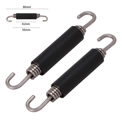 Imagen 2 del producto Silenciador de resorte para motocicleta, tubo de conexión de Escape modificado para Moto, Scooter, acero inoxidable, 86mm, 2 uds.