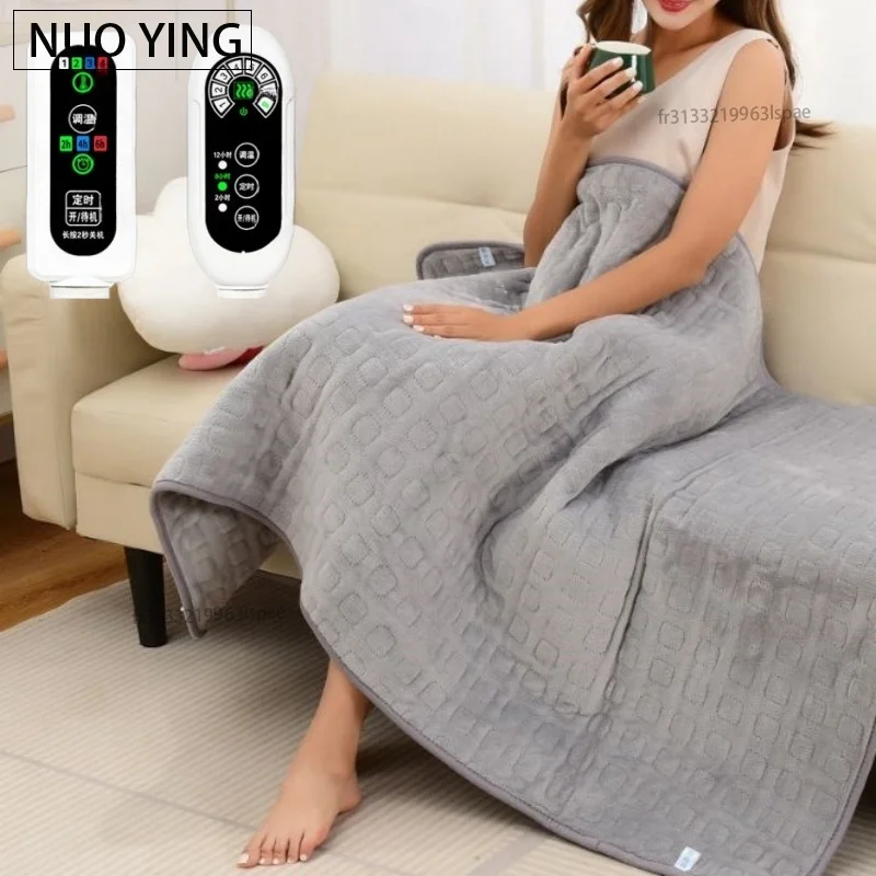 Couvertures chauffantes électriques en flanelle douce, 150x90cm, couverture chauffante pour le corps d'hiver, tapis chaud, coussin de couchage chronométré