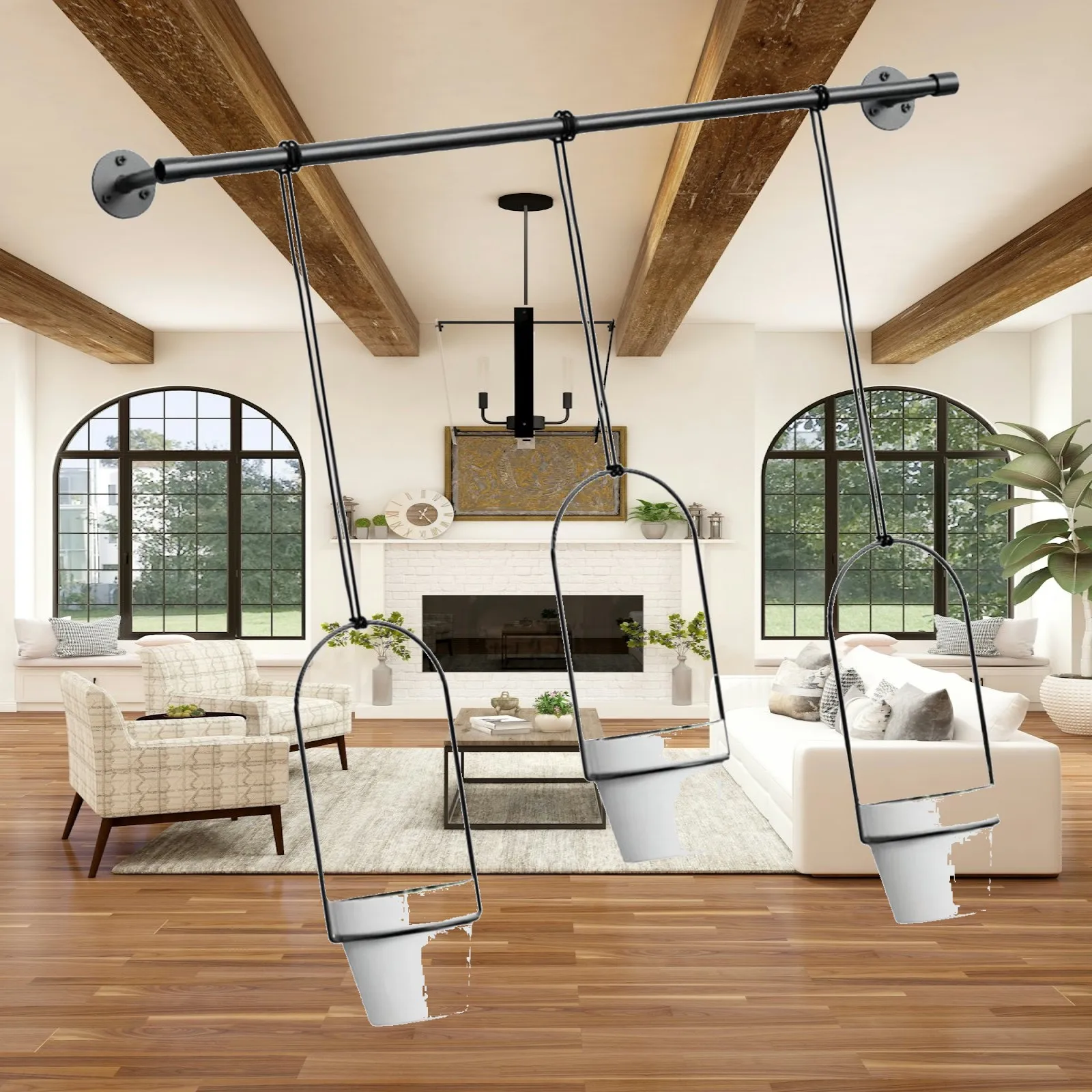 Metal Hanging Plant Pot Wall Pot Plant Holder Practical Planter Shelf Decor for Kitchens and Patios