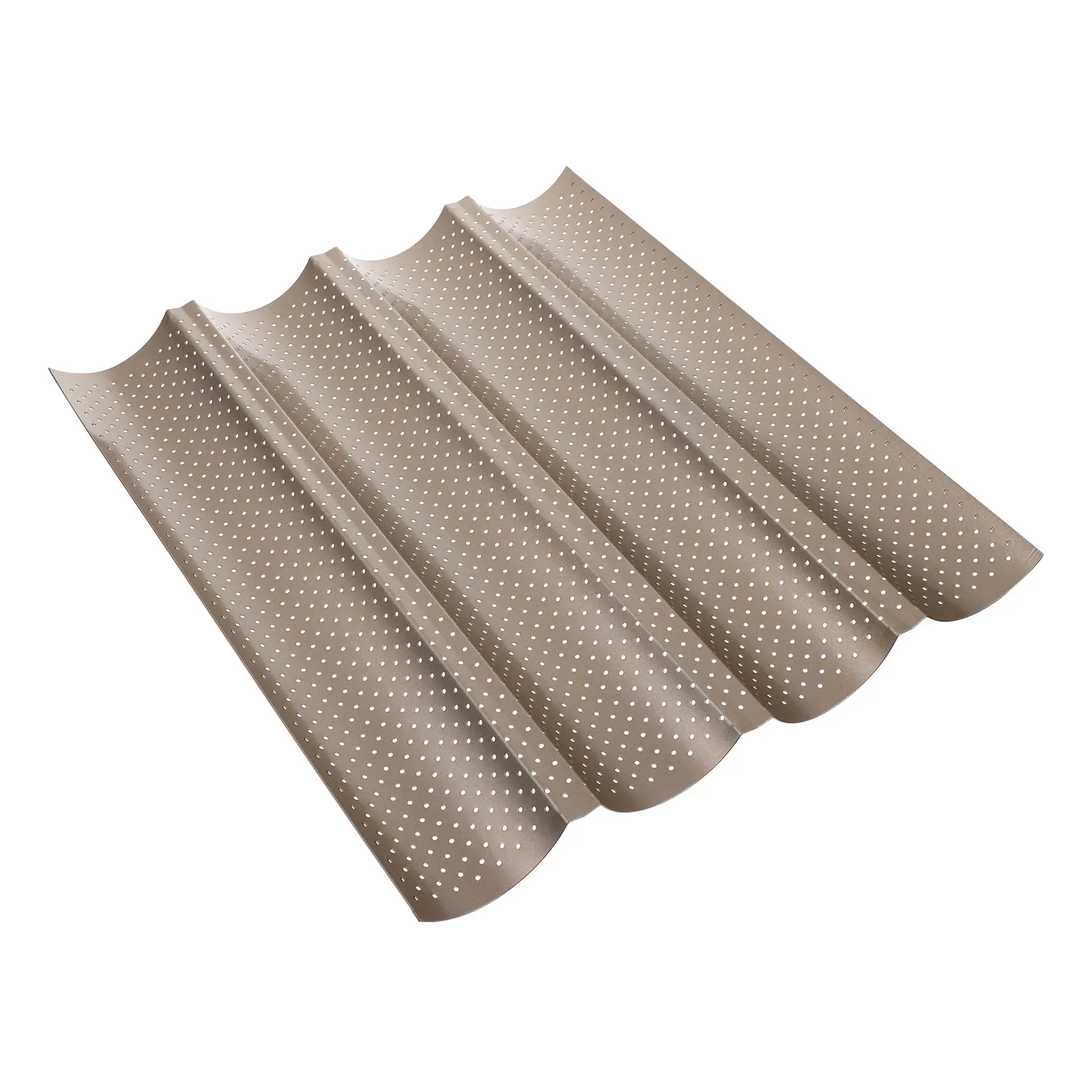 

French Bread Baking Pan Baguettes Tray Steel Nonstick Dish Tool Household 4 Groove Design Wheat Dog Bread Pan Baking