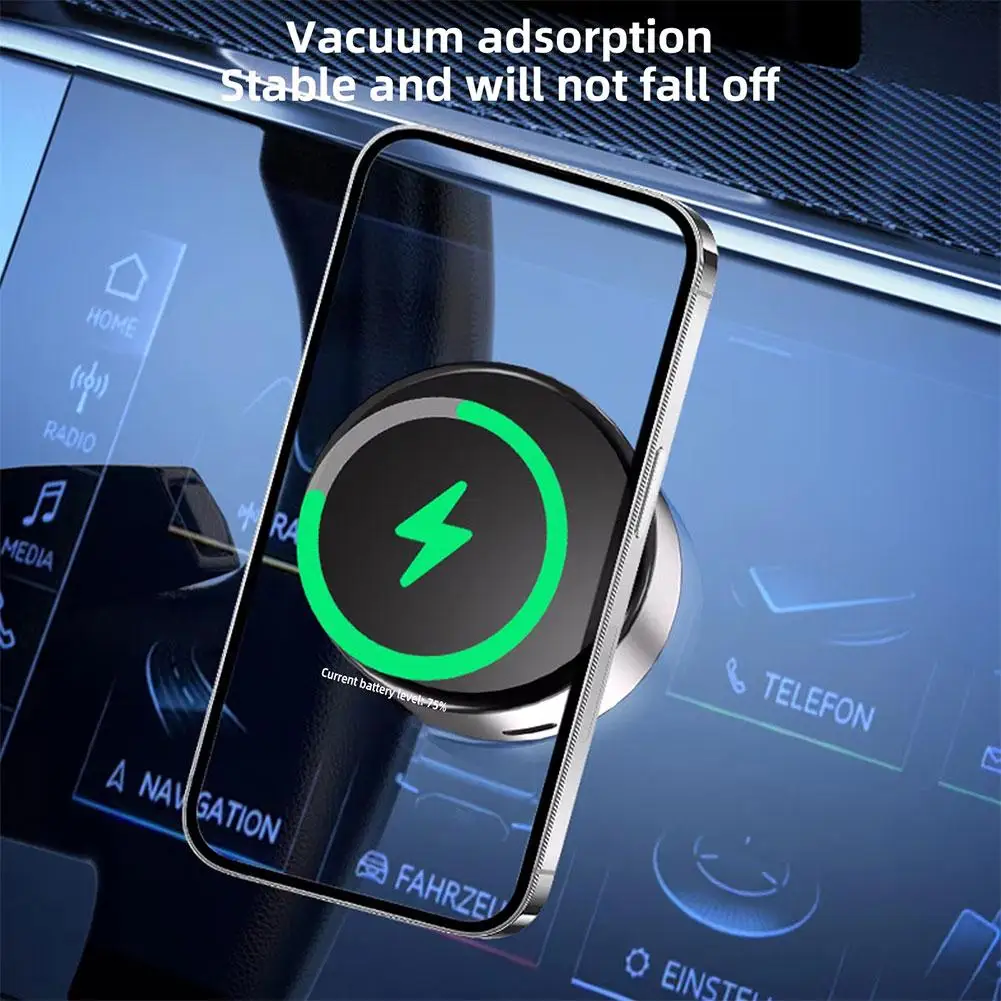 Intelligent Car Vacuum Adsorption Mobile Phone Bracket Super Magnetic 15w Wireless Fast Charge Bracket 360 Degrees Free Rotation