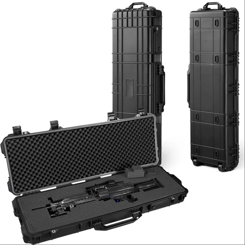 

Long Tool Case gun Box Large Toolbox Impact Resistant Sealed Waterproof Case Equipment Camera Storage Case With Pre-cut Foam