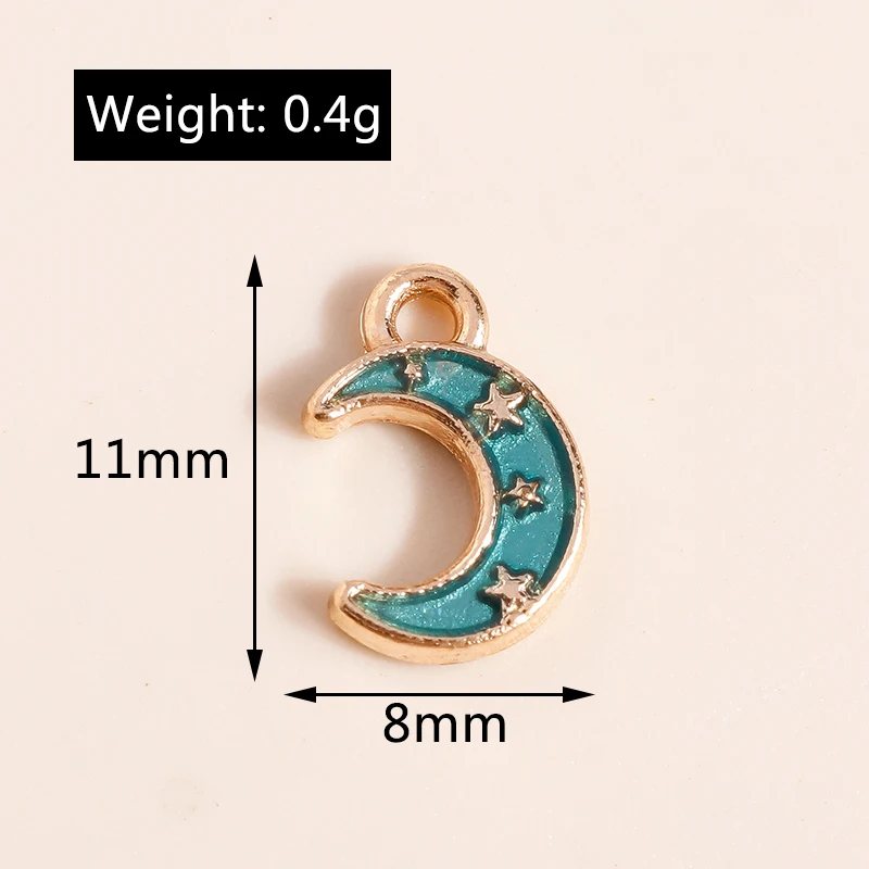 Leslie 10 Stück Emaille Galaxy Saturn Globus Mond Stern Anhänger für Halsketten Armbänder Ohrringe DIY Schmuckherstellung Zubehör – Detail 6