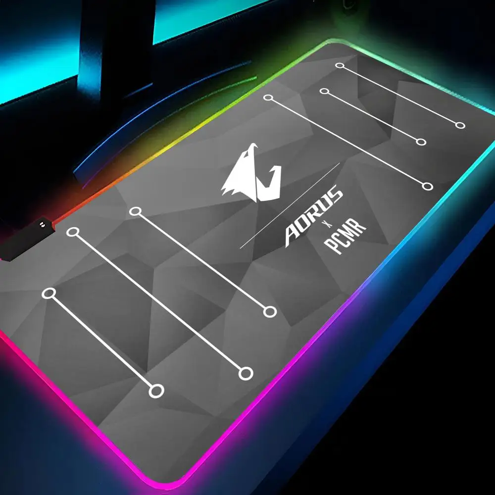 A-Aorus لعبة ماوس الوسادة RGB ألعاب مصباح ليد ماوس حصيرة الأجهزة الطرفية ماوس الكمبيوتر حصيرة مكتبية XL الفئران لوحة المفاتيح السجاد