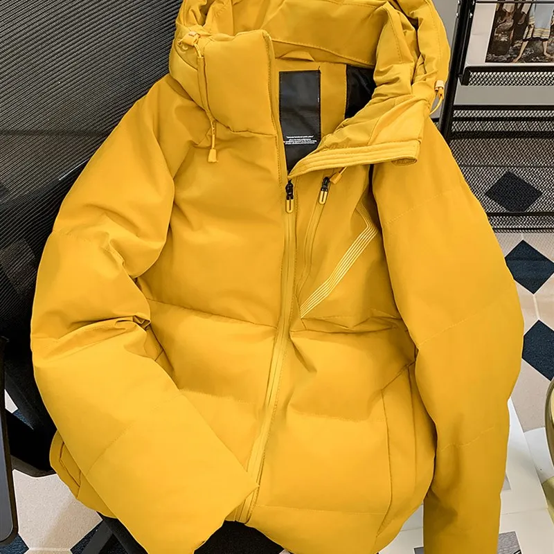 

Утепленная хлопковая куртка с капюшоном для молодежи, повседневная, однотонная, без бренда