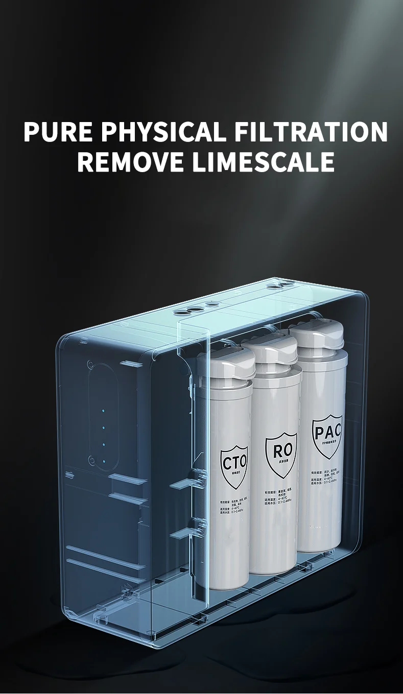 100G 3-Stage RO Water Filter, Compact Under-Sink Reverse Osmosis System, Portable Kitchen Purifier, High Efficiency Filtration