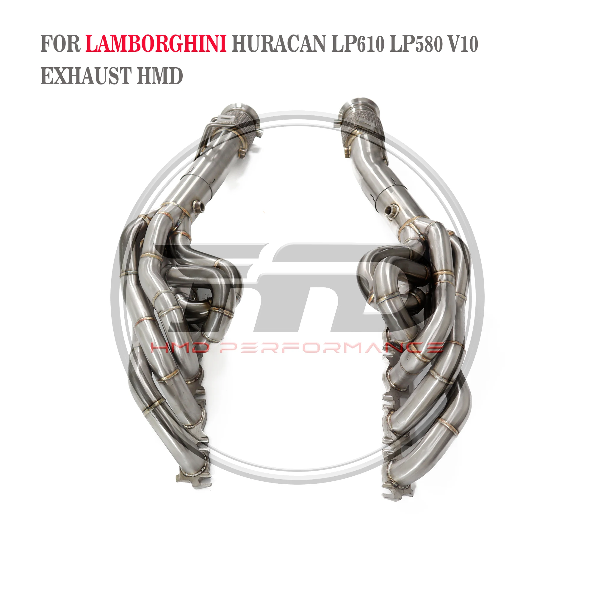 

Stainless Steel exhaust system High flow performance downpipe for Lamborghini ALP610 LP580 V10 auto fittings with catalytic head