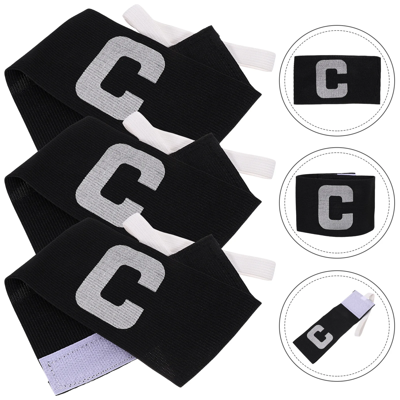 

3 Pcs Football Training Supplies Captain C-label Armband Yellow Bands Wear-resistant Portable Soccer Nylon Accessory Man