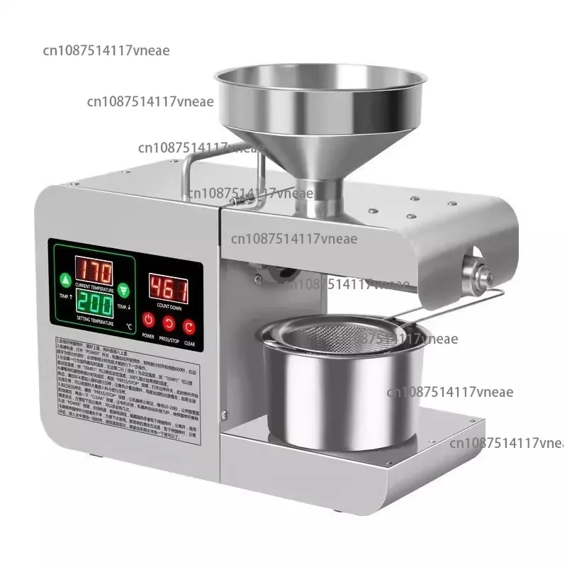 1000W Oil Press Household Small Automatic Multi-function Smart Home Stainless Steel Peanut Hot And Cold Household Frying Machine