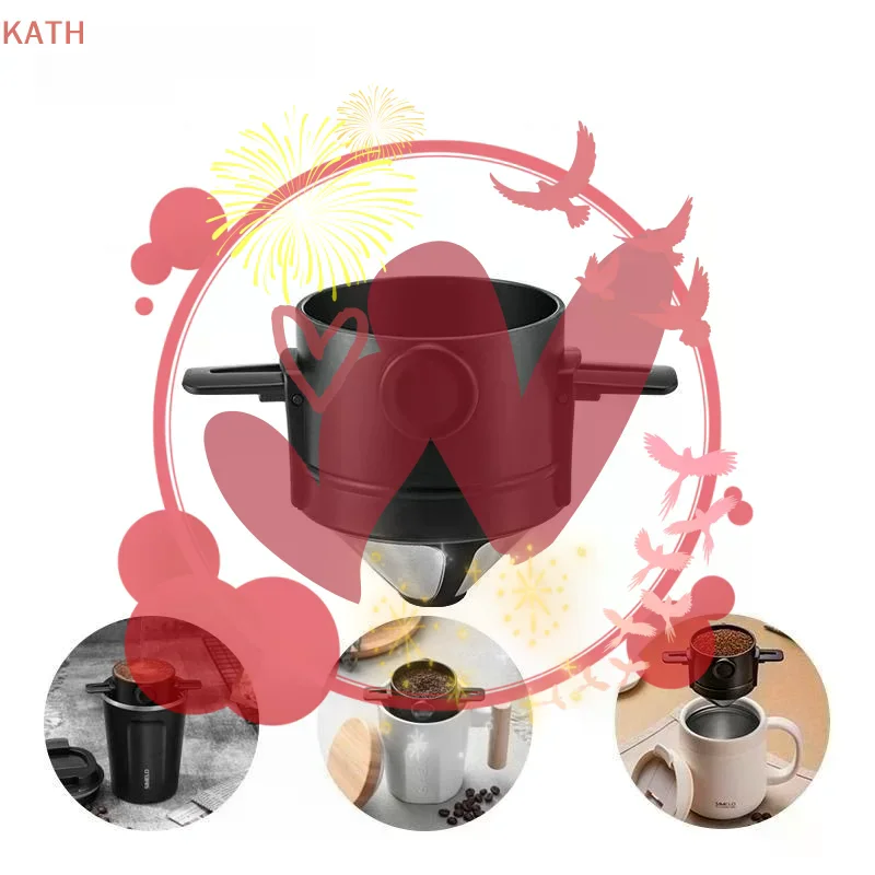 Portable Coffee Filter Cup Foldable Reusable Dripper With Dual Layer Mesh For Pour Over Brew No Filter Paper Travel Espresso