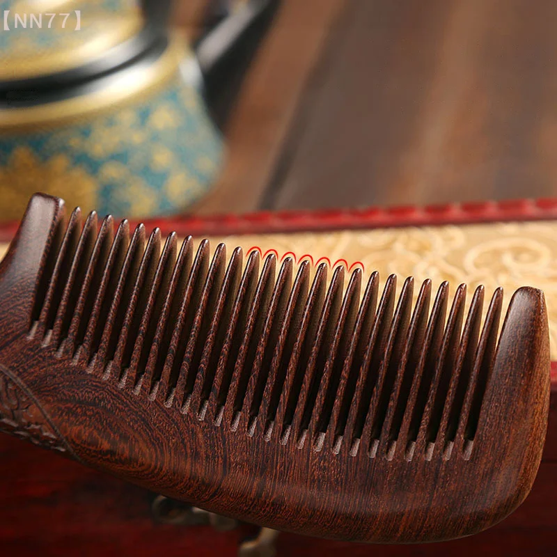 للجنسين خشب الصندل مشط النساء الرجال المنزل السفر الخشب مكافحة ساكنة غرامة الأسنان مشط مقابض خشبية مشط الشعر