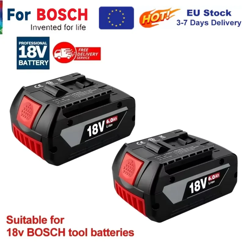 Originale per BOSCH 18V 6.0Ah Batteria Li-Ion di Ricambio 18V GBA Professionale GBA GSR GSB BAT609G BAT622 con Per BOSCH CARICATORE