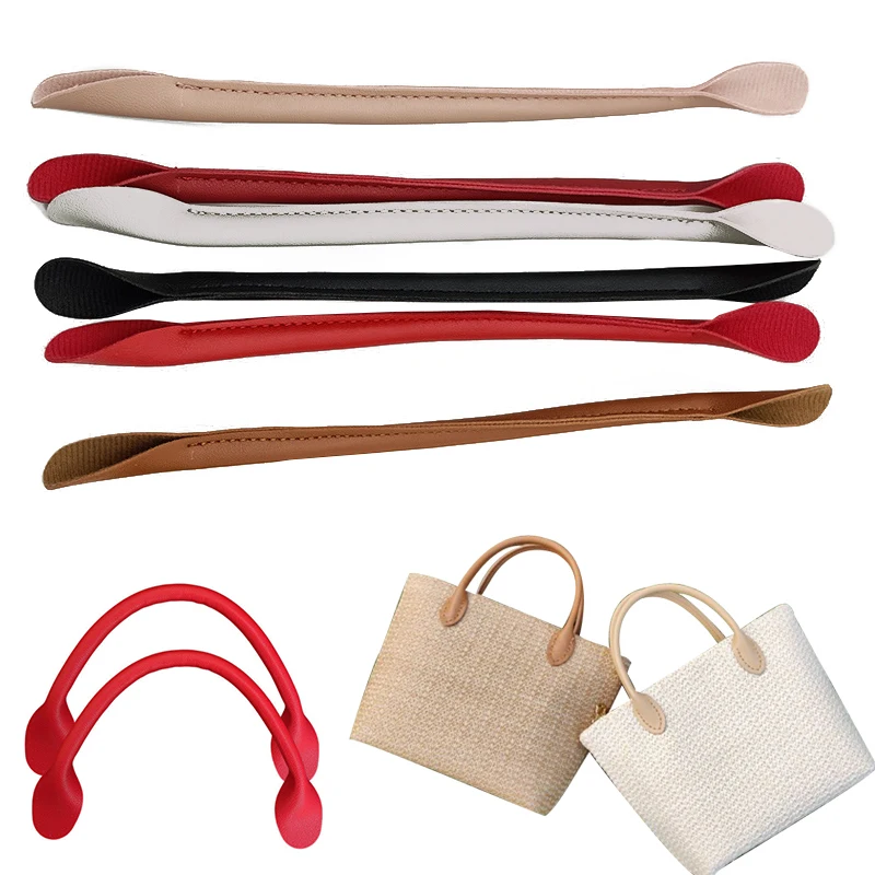 2pcs Detachable DIY Bag Handles 32cm Leather Handbag Band Handle Strap Lady Shoulder Bag Strap Replacement Accessories For Bags