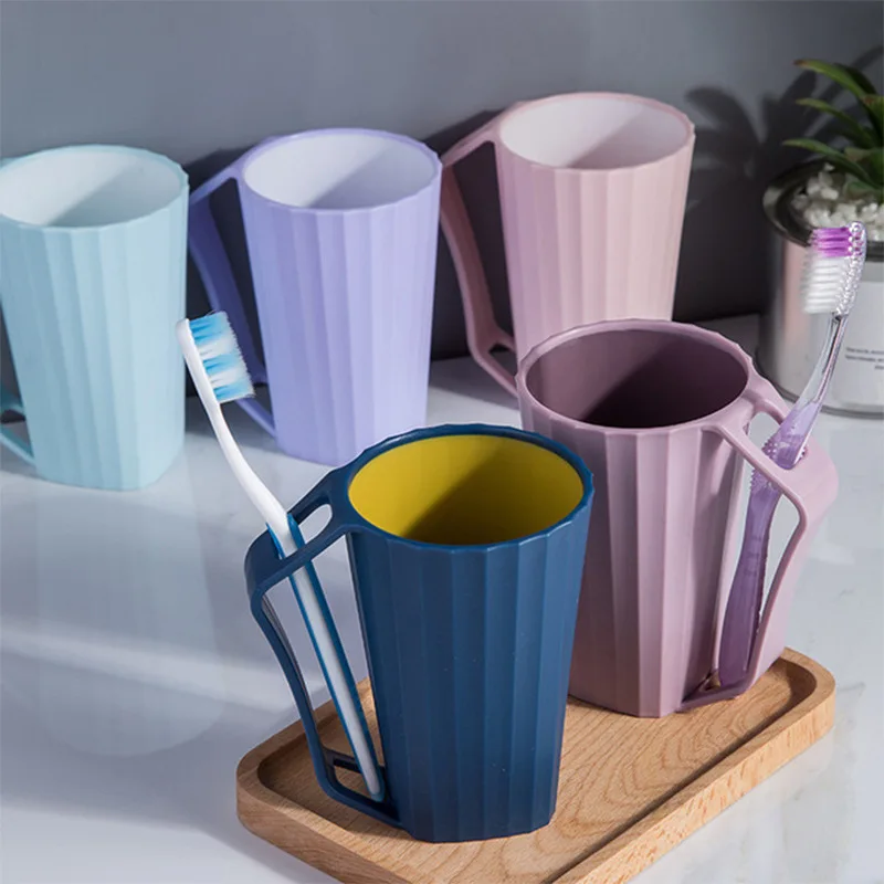 

1PC Creative Toothbrush Holder Washbasin Couple'S Mouthwash Cup Toothbrush Cup Household Minimalist Student Two-Color Cup