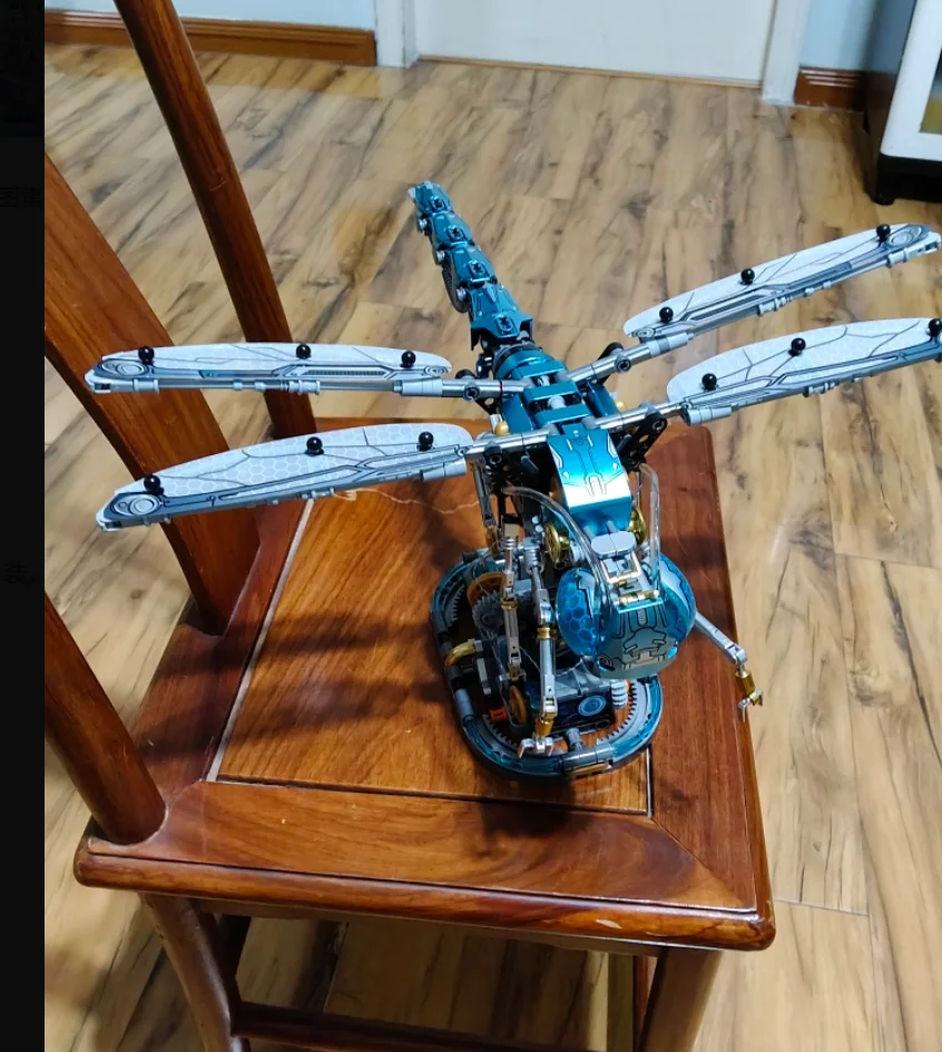 2026 new steampunk mechanical dragonfly building block insects assembled toy model ornament boy birthday gift