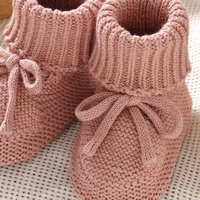 Baby Shoes Solid Color Knitted Newborn Boys and Girls Boots First Walkers Soft Bottom Infant Unisex Footwear 0-18m Child Booties 6