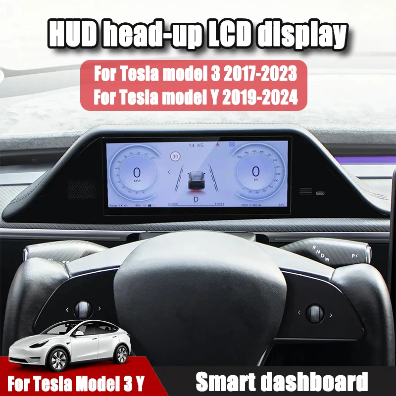 8.9 inch HUD Dashboard Front Touch Screen Smart Display Control Music/Map Smart Dashboard For Tesla Model 3 Model Y 2017-2023