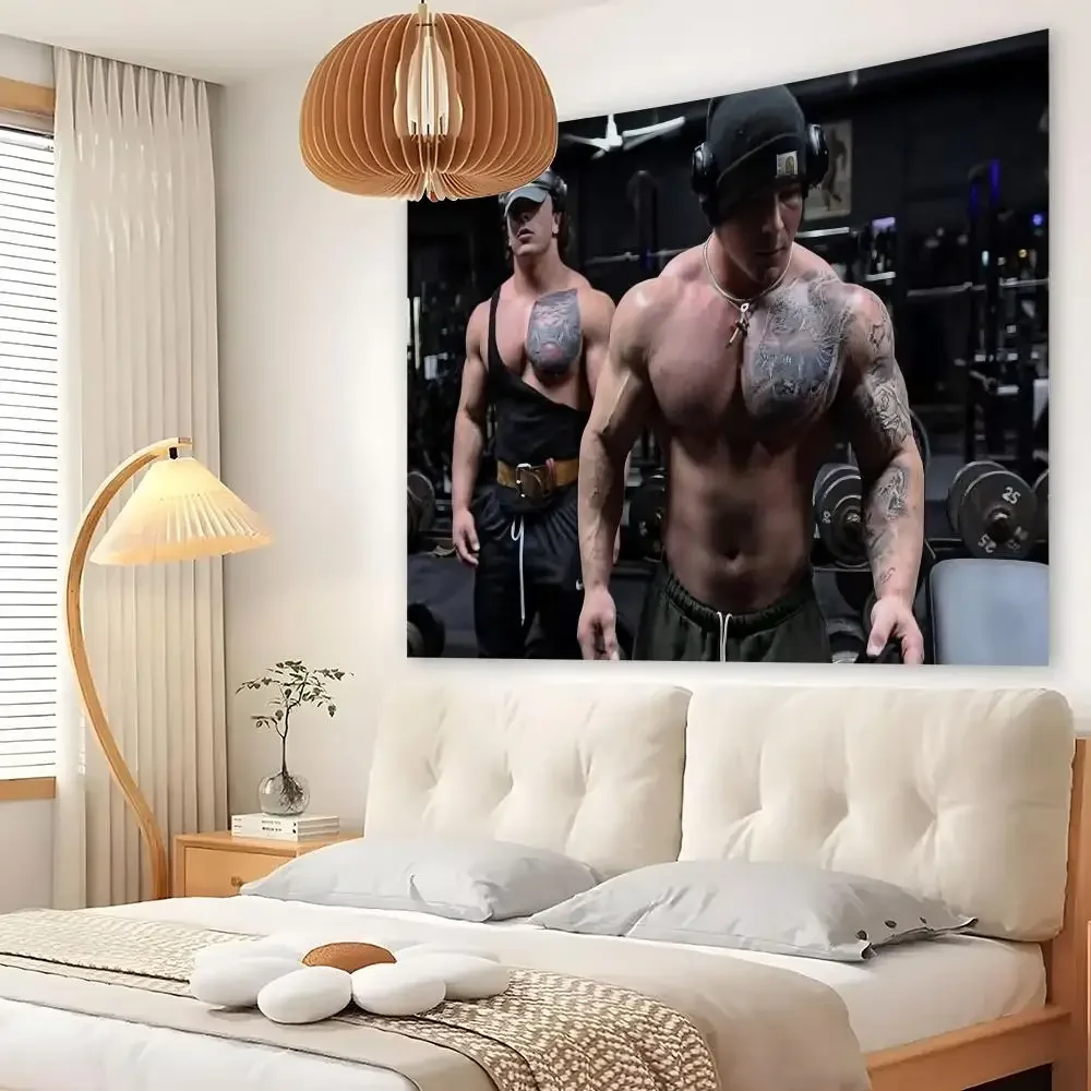 A T-TRENT TWINS Funny Tapestry Custom Living Bedroom Party Dormitory Interior Wall Bohemian Decoration Attached Clip