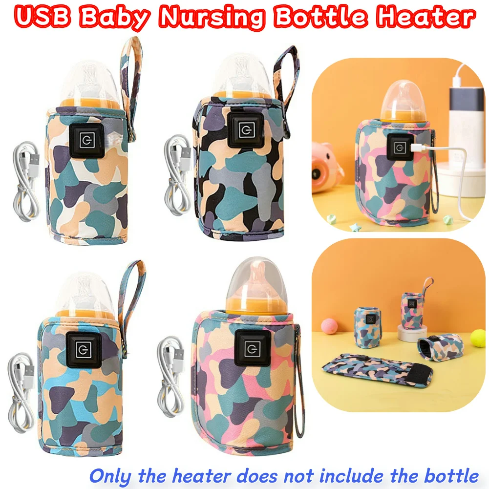 USB Baby Nursing Bottle Heater Portable Milk Bottle Insulation Sleeve Camouflage On The Go Outdoor Winter for Mom Daycare Travel