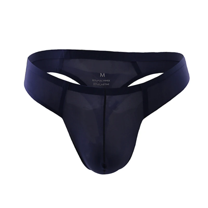 Men Ice Silk Underwear Mens Thongs G String Panties Underpants Sexy Penis Pouch Briefs Man Bikini hombre Cueca Jockstrap