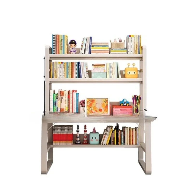 

Solid wood core desk bookshelf integrated table student home writing bedroom