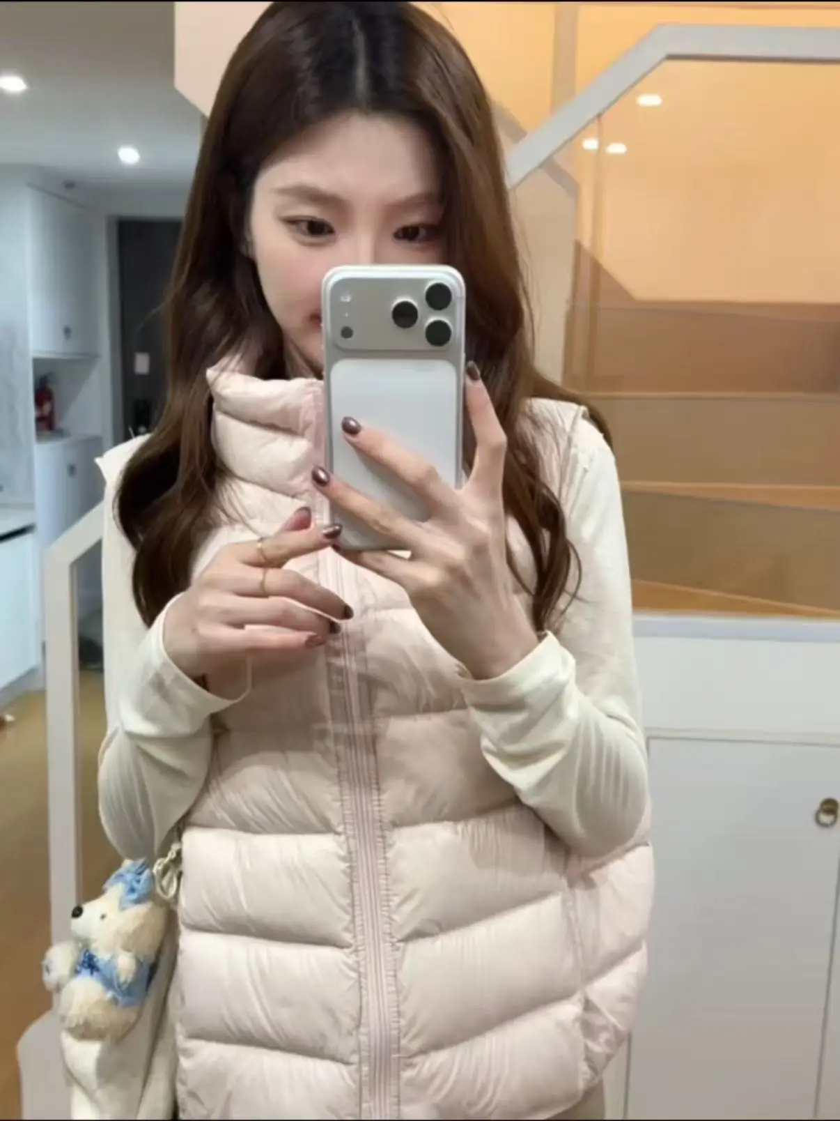 

Sli Retro Thiened Ribbed down Jaet Women's Autumn Winter Stand Collar Warm Lazy Sle Lightweight Vest Coat