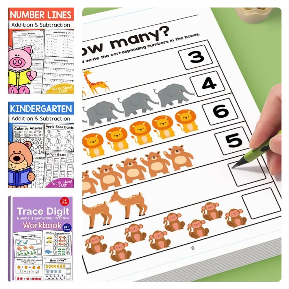 

В 20-значной учебной книге для сложения и вычитания, разложения математики, рукописная тетрадь для арифметики, тетради по математике для детей