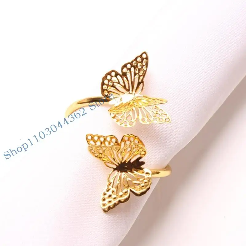 

A3PA for Butterfly Shapes Napkin Buckles for Wedding Dining Table Parties Decorations