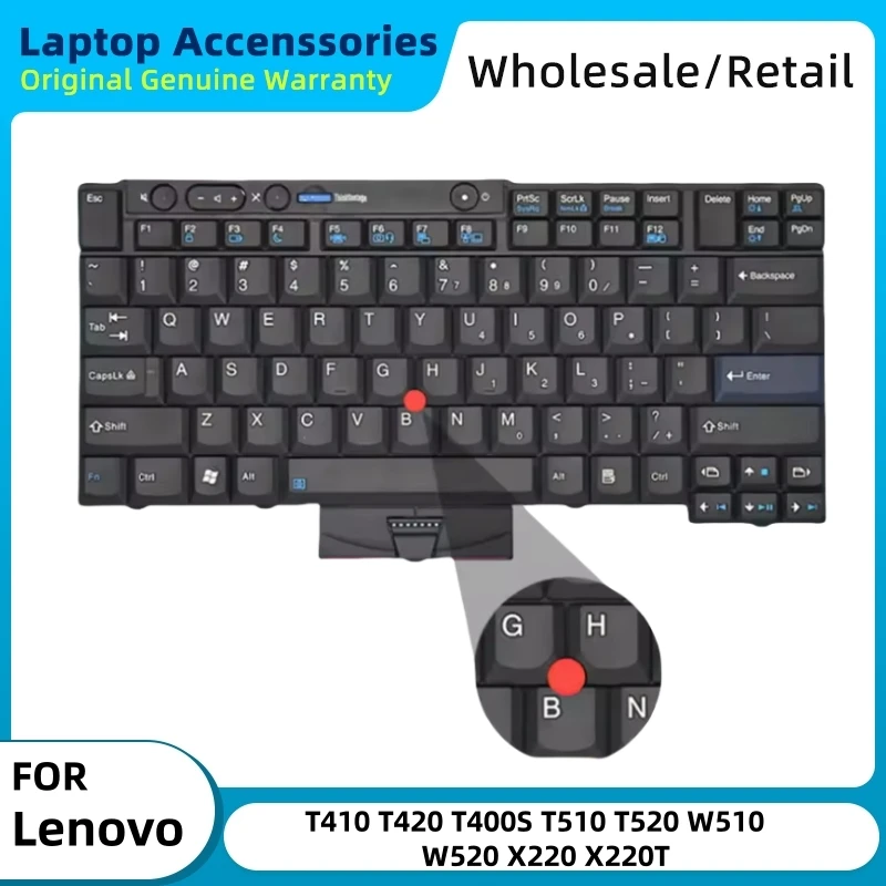 NEW US Keyboard For Lenovo ThinkPad T410 T420 T400S T510 T520 W510 W520 X220 X220T Laptop Case US Backlit Keyboard Replacement