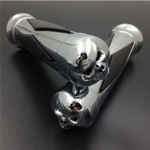 

1" 25mm Handlebar Skull Hand Grips For Harley Sportster 1200 883 Dyna Softail Road Glide Honda Yamaha Suzuki Kawasaki Touring