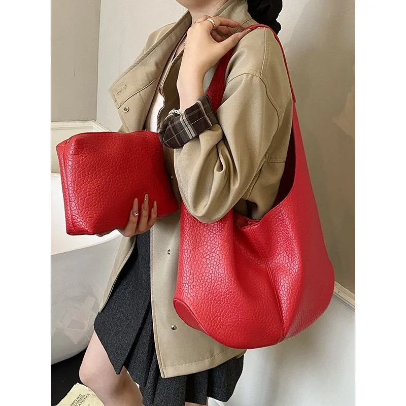 

Women's large-capacity tote bag, new summer single-shoulder mother-and-child bag, casual high-end bucket bag