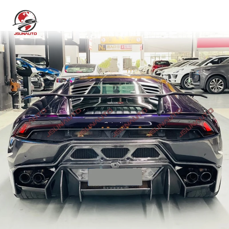 Carbon Part VOR Style Bumper Body Kit Carbon Fiber Rear Bumper For Huracan LP610 LP580 Rear Diffuser Lip