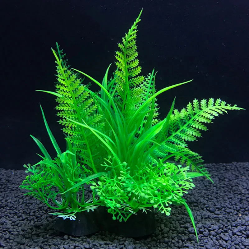 Artificial Aquarium Decor Plants Water Plastic Ornament Aquatic Plant Fish Tank Grass Decoration Accessories 14cm 12 Kinds