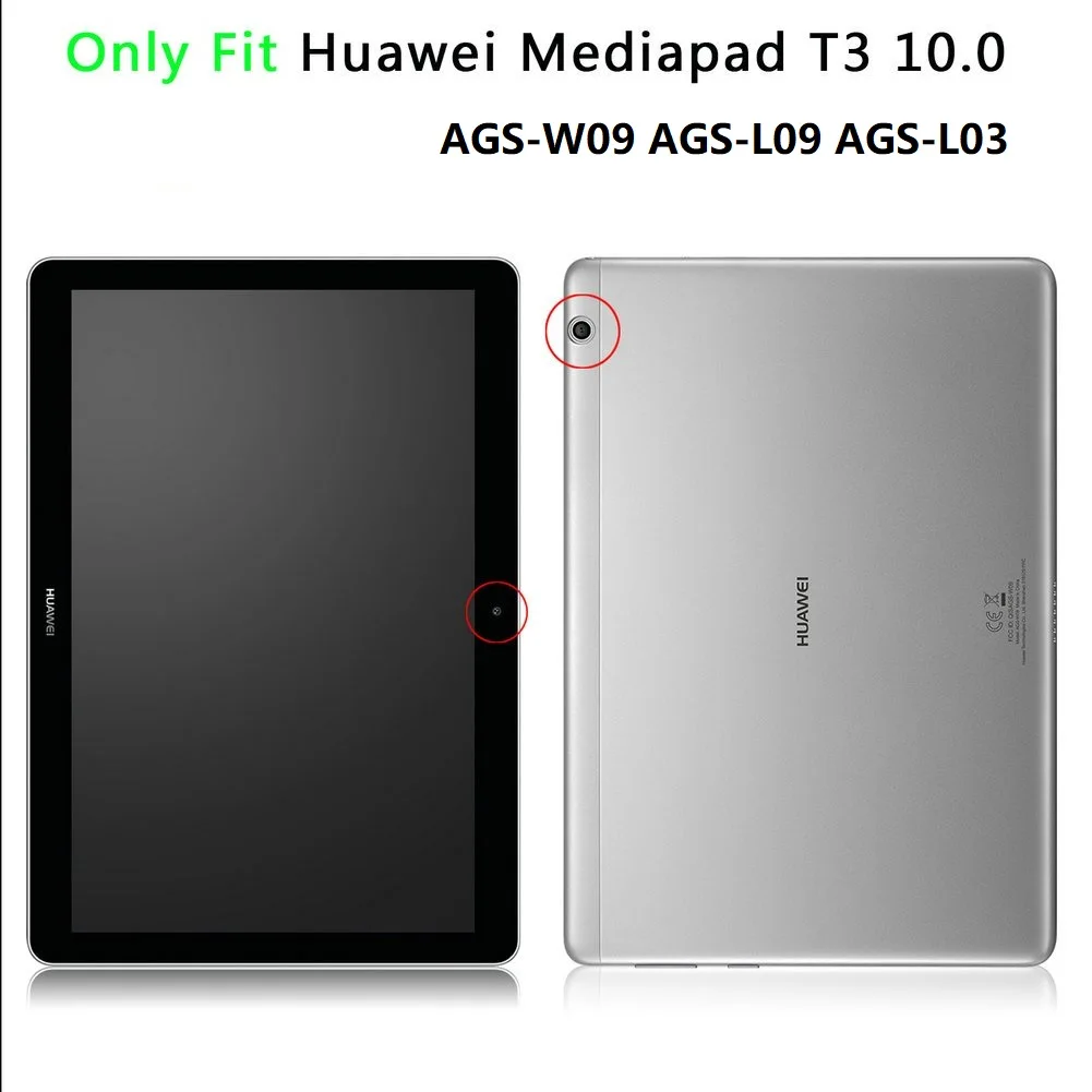 Case for Huawei MediaPad T3 10 AGS-W09 AGS-L09 AGS-L03,Ultra-Thin PU-Leather Hard Shell Cover
