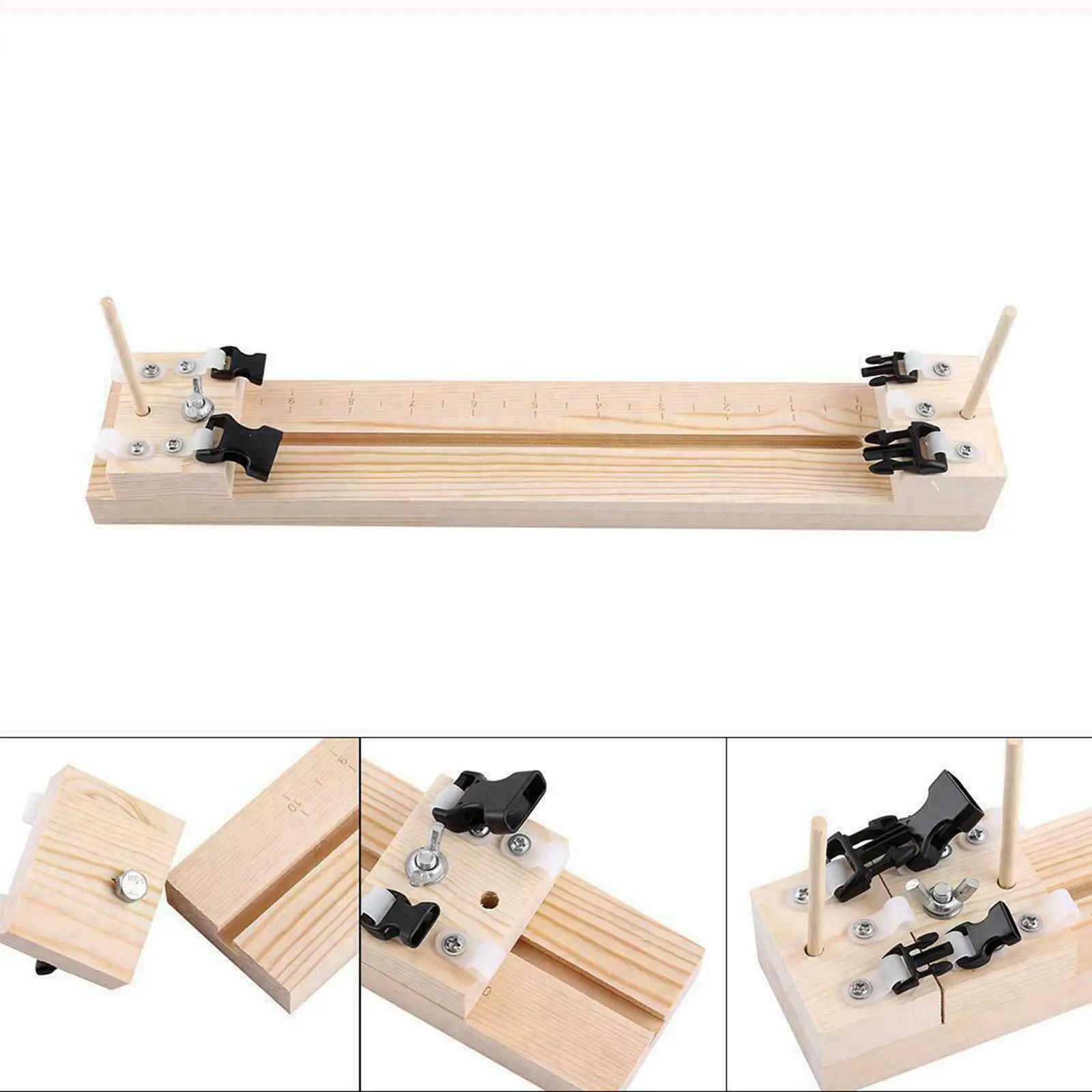 

Paracord Lacing with Stainless Steel Scissors Easy to Use Wooden Frame DIY Jig Bracelet Maker for Parachute Cord Strings