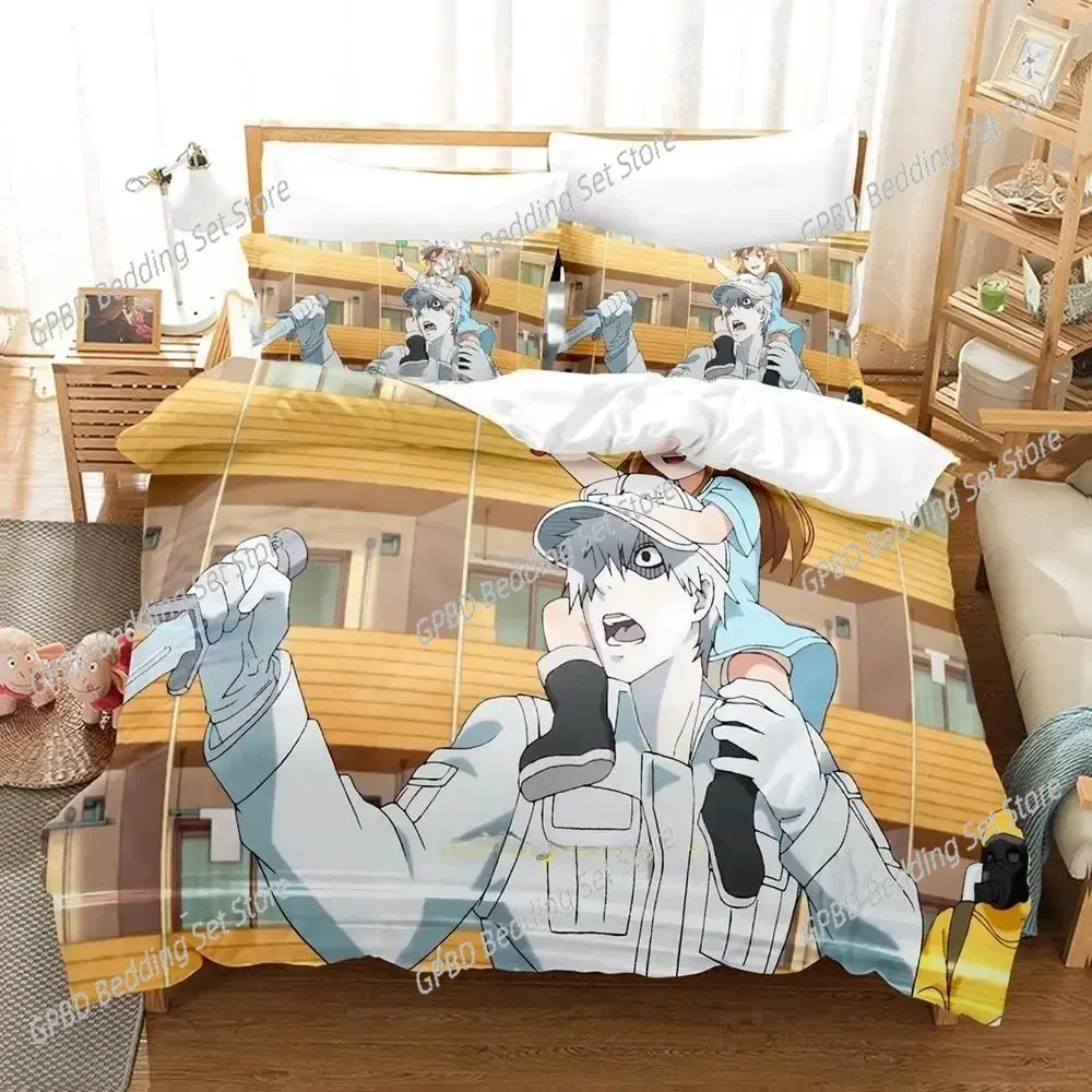 3d Print Anime Cells at Work!Bedding Set Single Twin Full Queen King Size Bed Set Adult Kid Bedroom Duvet cover Set Home Textile