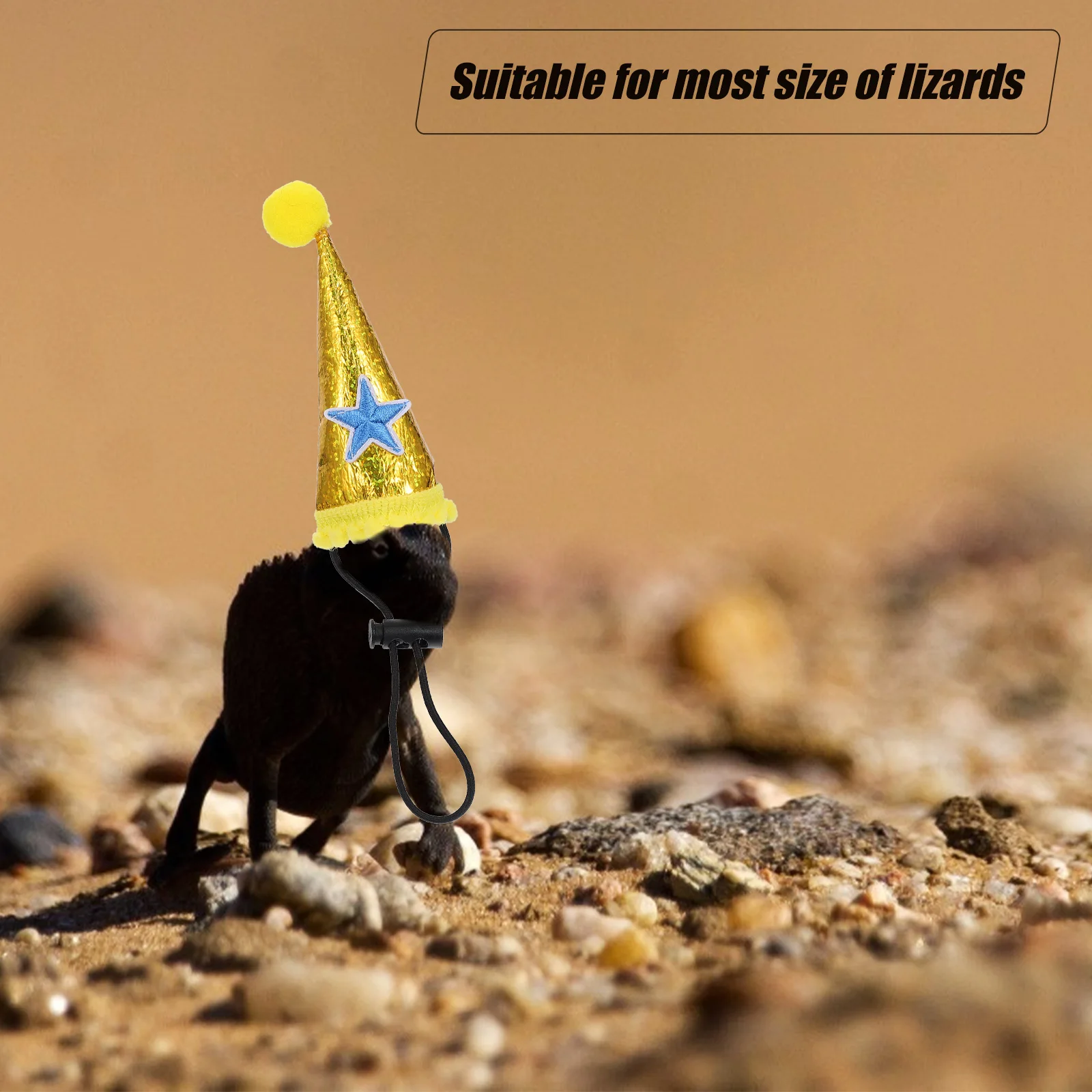 

1 Set Christmas Hat Leash Pet Lizard Costume Halloween Party Accessory Lightweight Adjustable For Reptiles Hamster Gecko Pet