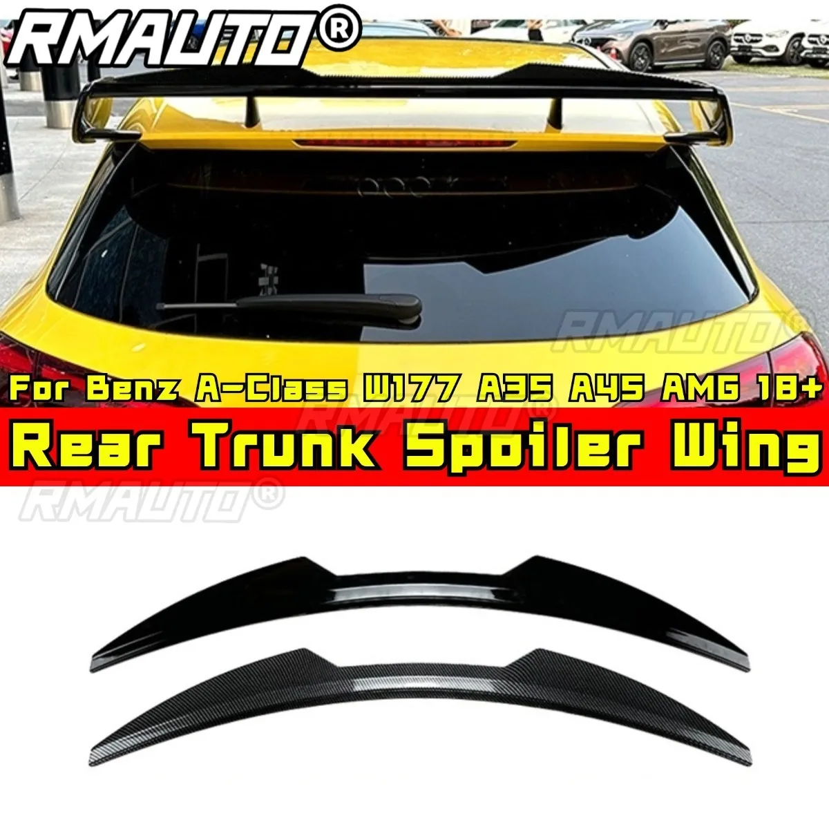 

Car Rear Spoiler For Benz A-Class W177 A35 A45 AMG 2018+ Modification Part Trunk Wing Roof Spoiler Exterior Part