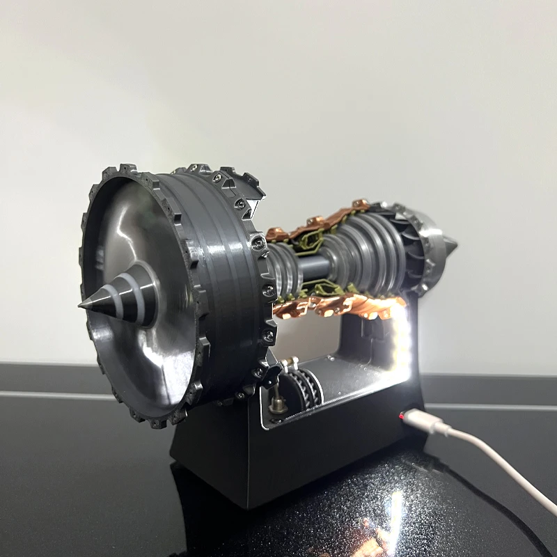 TR900 Aviation Turbofan Engine Model 3D Printing Model LED Light Toy Gift