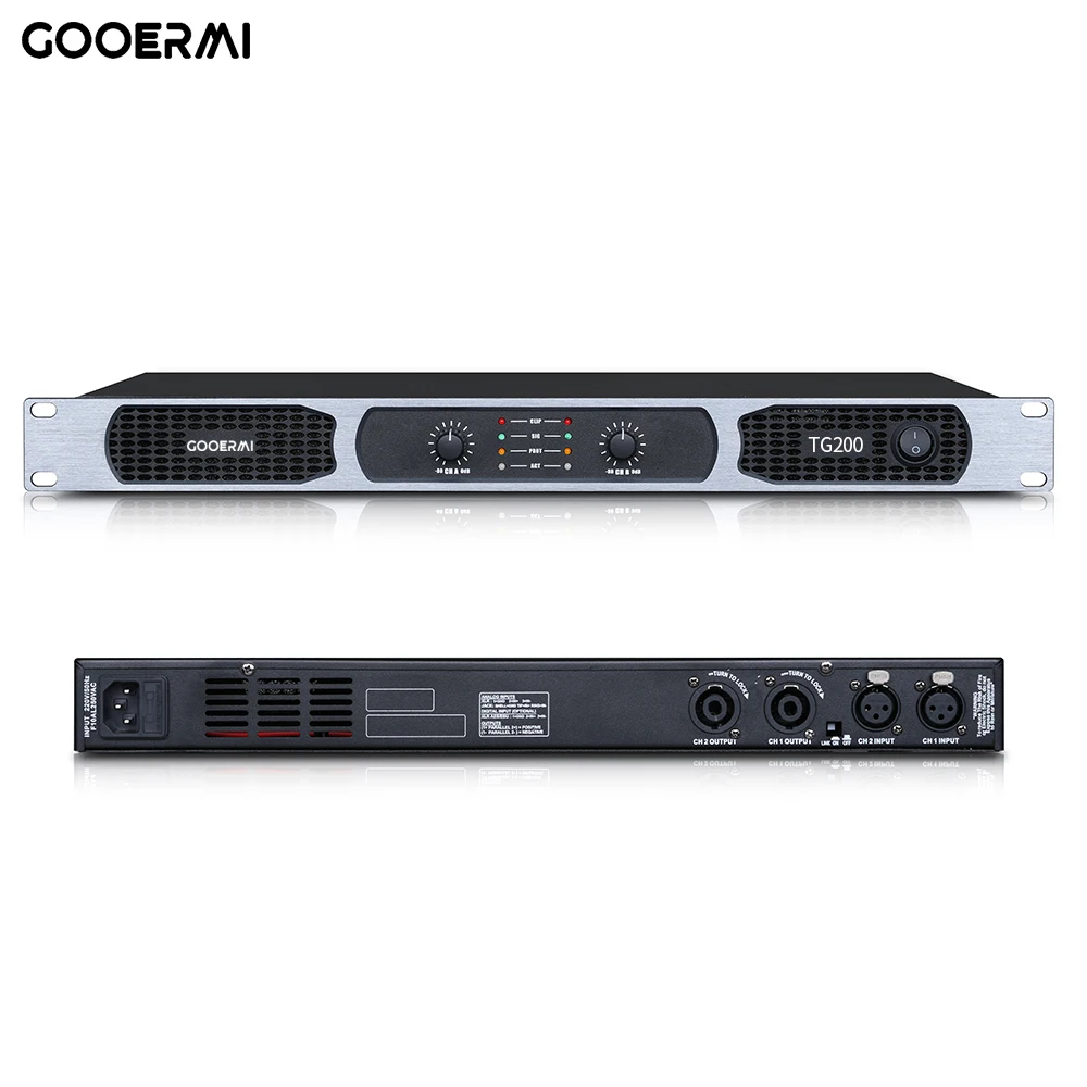 

Gooermi TG200 High Quality 900Watt *2 Channel Digital Audio Power Amplifier 1U Digital Amplifier For outdoor Stage Performance