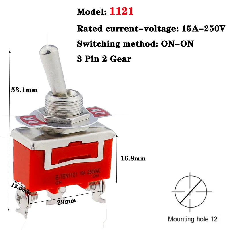 1PCS Kulcs Lovaglópálca 15A 250V 2/3/4/6 hajcsat 2/3 positions Kivezetés ON-OFF ON-ON ON-OFF-ON 1121 1021 1321 1322 Himba Vasúti váltó