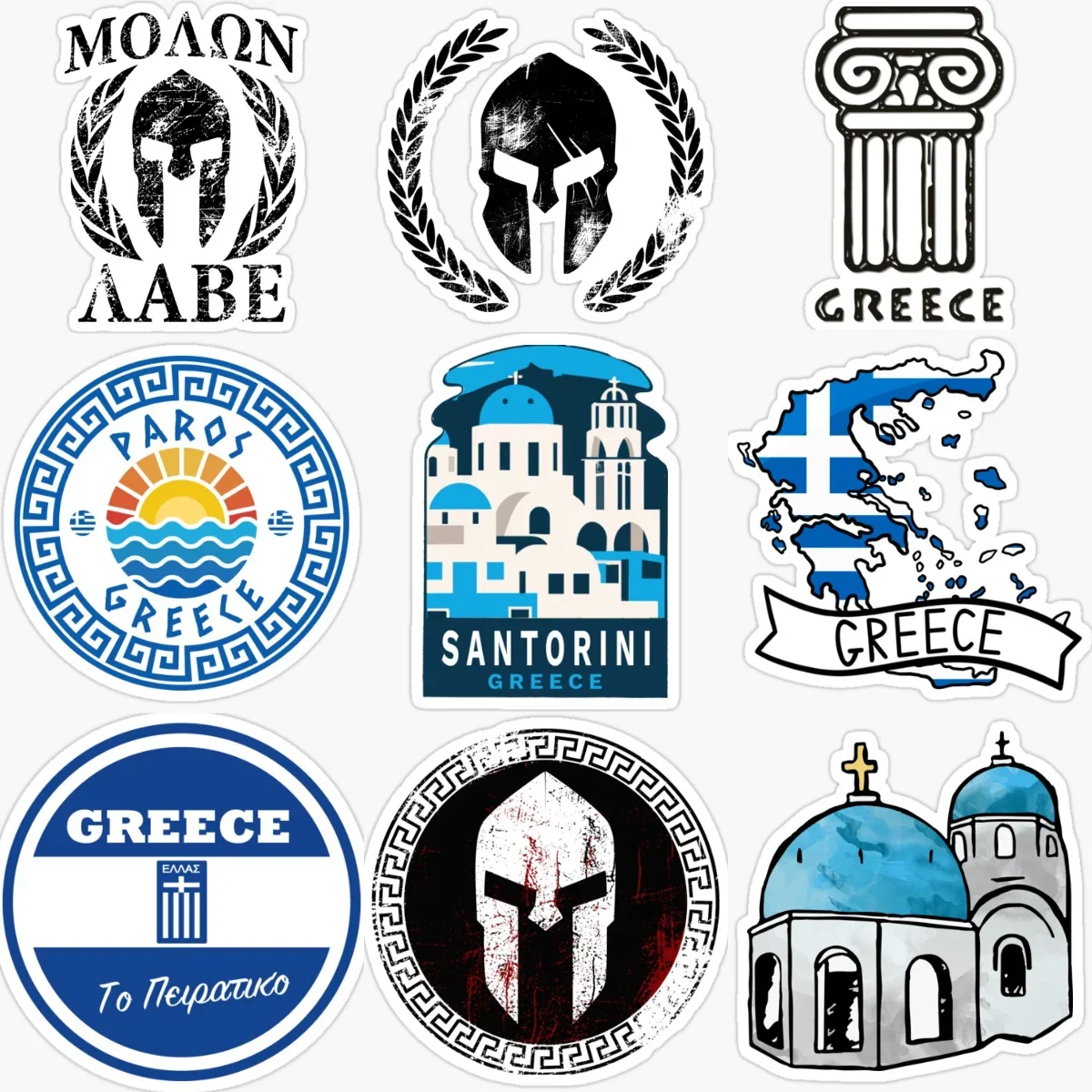 GR Greece Flag Map Spartan Creative Personalized Car Stickers for Car Motorcycle Helmet Window Wall Decoration Accessories