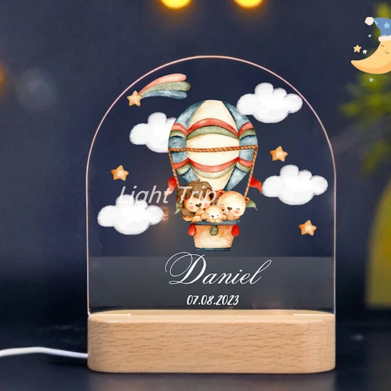 Drop Shipping Personalized Nightlight USB LED Customized Name 3D Lamp Decoration Bedroom Toys Birthday For Baby Children Gift