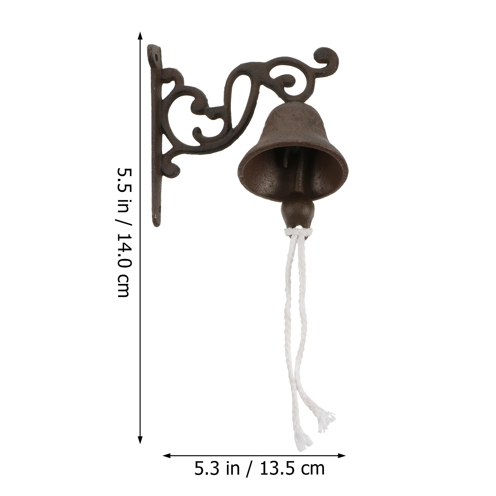 Timbre de hierro de larga duración para el hogar, accesorio para cafetería, regalo, timbre de hierro fundido, campana de estilo rústico, 1 Uds.