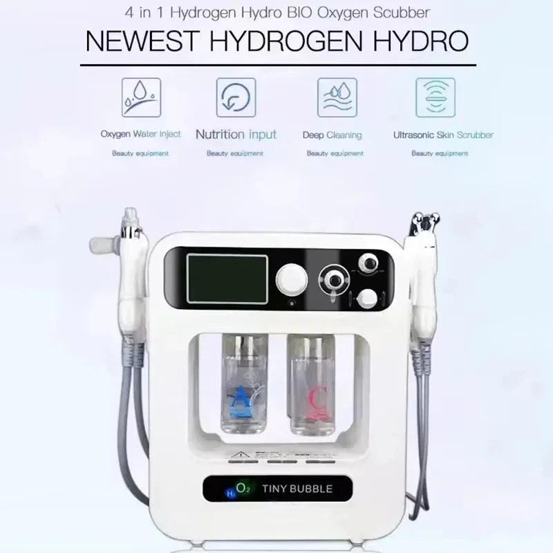 Hot Selling Multi-functional 4 in 1 High Quality H2O2 Hydro Dermabrasion Facial Peel Machine for Spa/Deep Cleaning Oxygen Bubble