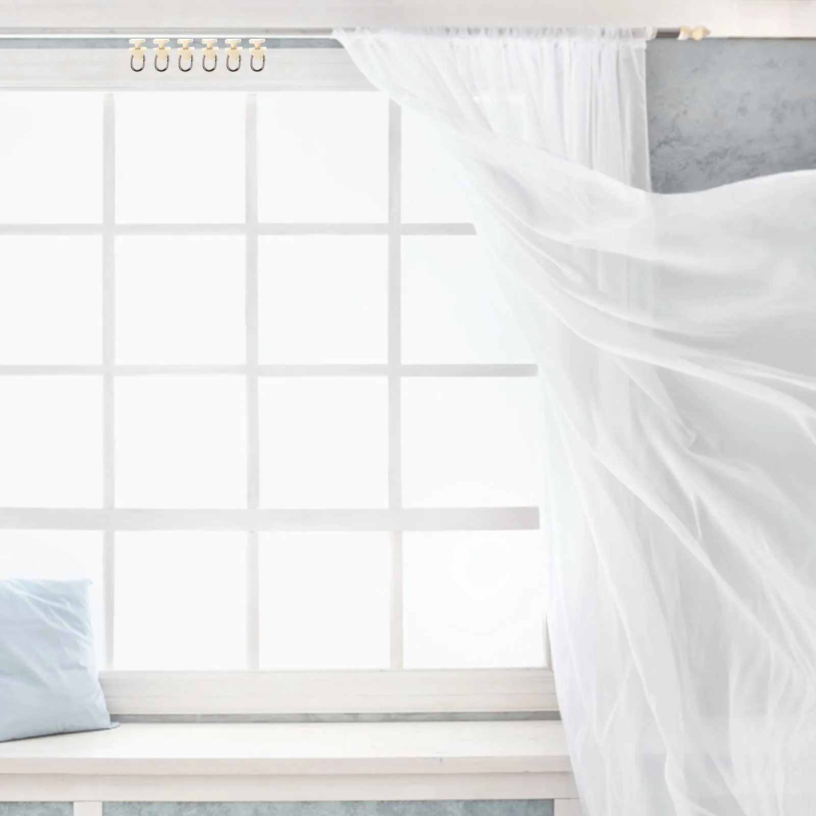 100 قطعة ستارة مسار طائرات شراعية بكرات بلاستيكية تصميم نحيف سهل الشريحة ملحقات ستارة المنزل عداء مسار السكك الحديدية #3