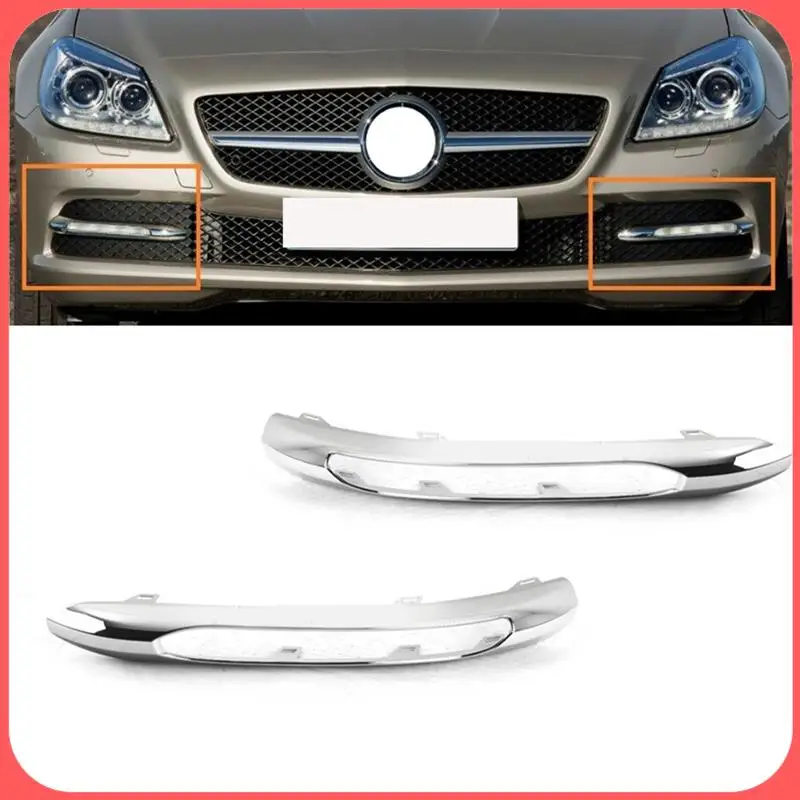 

AA89-Car Chrome Front Bumper Lower Grille Fog Light Cover Frame For Mercedes-Benz SLK Class R172 W172 2012-2016