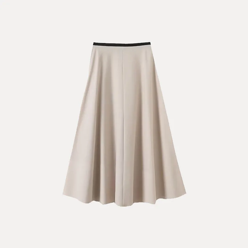 2025年春 カジュアルスタイル レディース リネンスカート ドリフト通勤 ハーフ丈スカート ルーズフィット ミッドウエスト デイリーウェア ザダタブランド