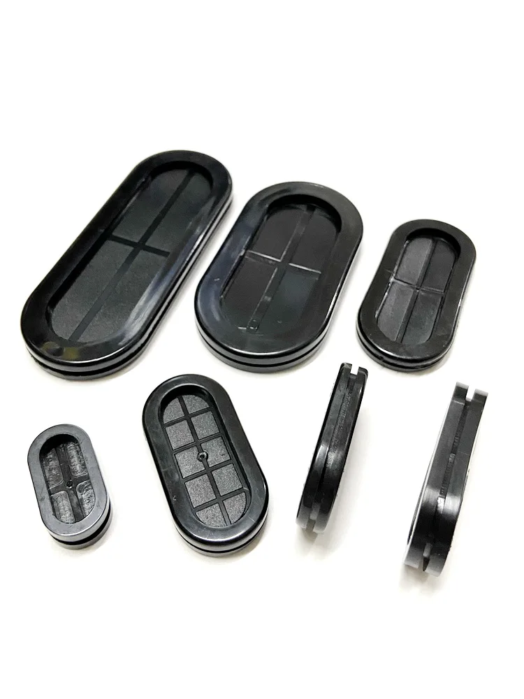 

Electrical Accessory Gasket Chassis Casing Outlet Cable Grommet Wire Protection Ring Oval Soft Plastic PVC Material Black Color