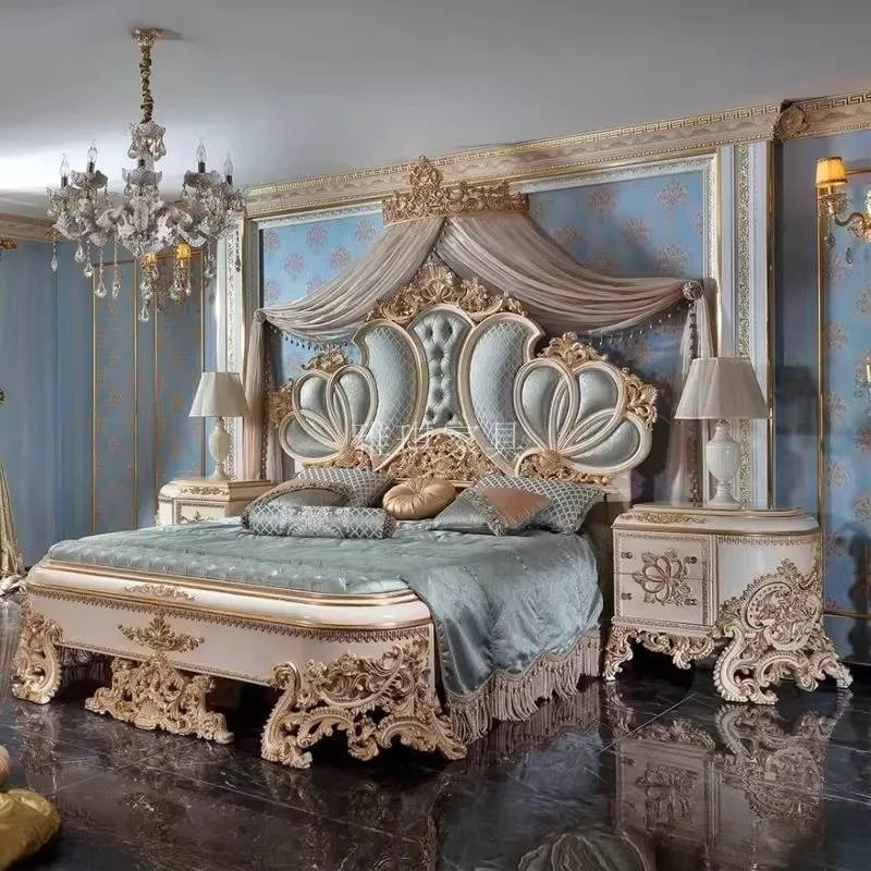 Drawers Room Double Bed Accessories Headboards Bedding Dressers Luxury Bed Bases Household Letto Matrimoniale Home Furniture
